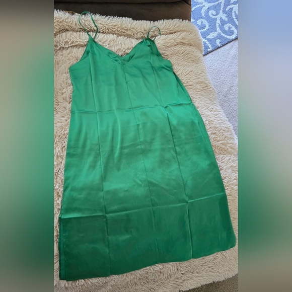 The Drop Women's Ana Silky V-Neck Midi Slip Dress #840 - Picture 6 of 13